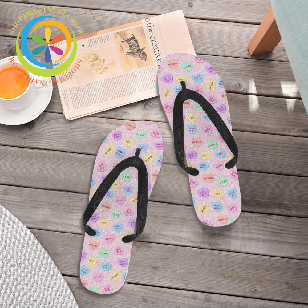 Sweet Tart Hearts Ladies Flip-Flops