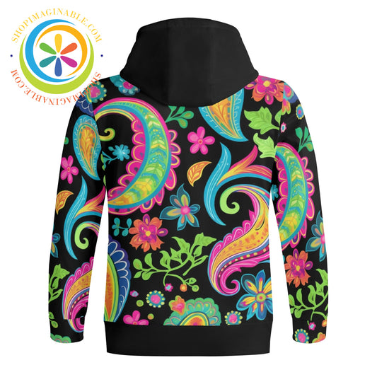 The Boldest Paisley Full Zip Turtleneck Hoodie Streetwear