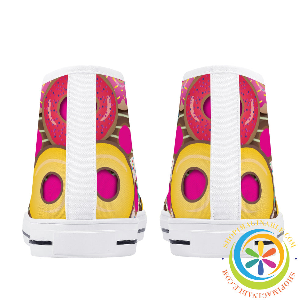 The Donut Lovers Ladies High Top Canvas Shoes