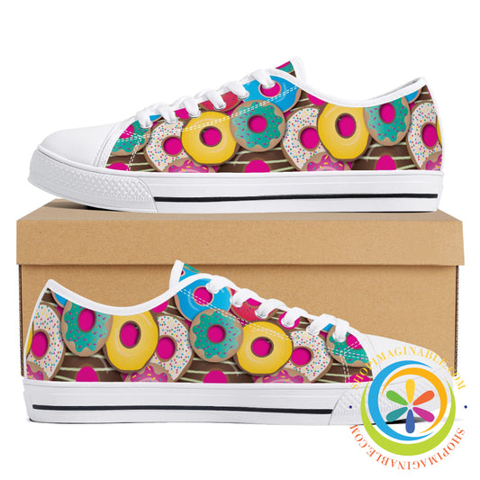 The Donut Lovers Ladies Low Top Canvas Shoes