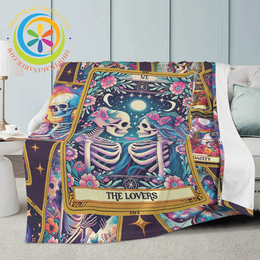 The Lovers Tarot Premium Fleece Blanket