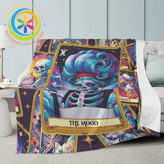 The Mood Wine Tarot Premium Fleece Blanket