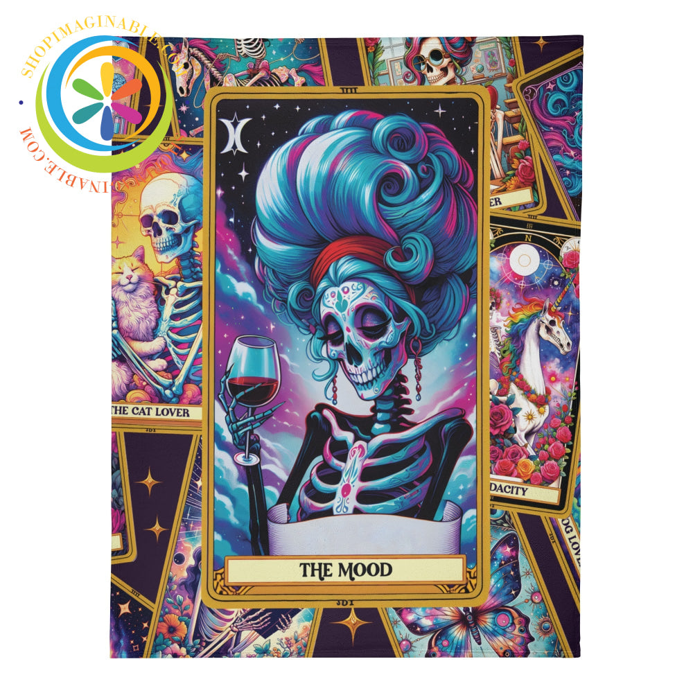 The Mood Wine Tarot Premium Fleece Blanket