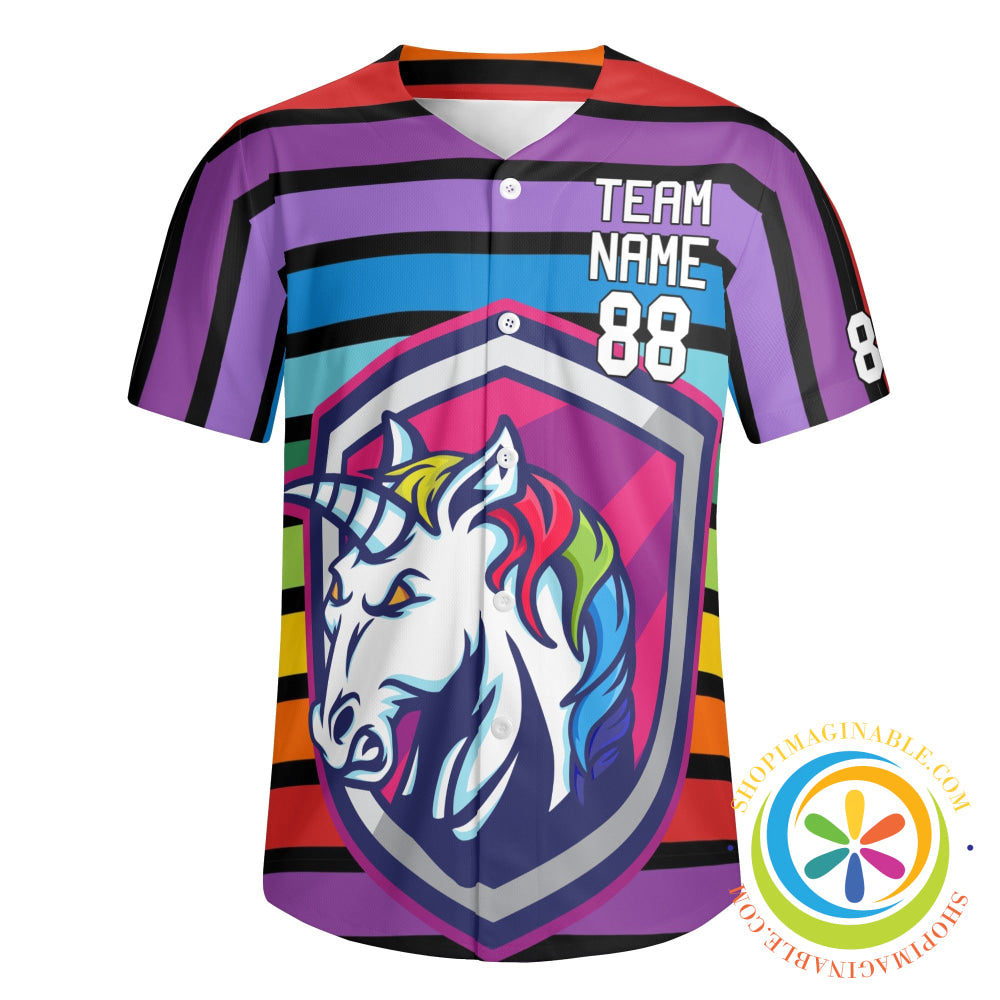 Unicorn Rainbow Unisex Baseball Jersey