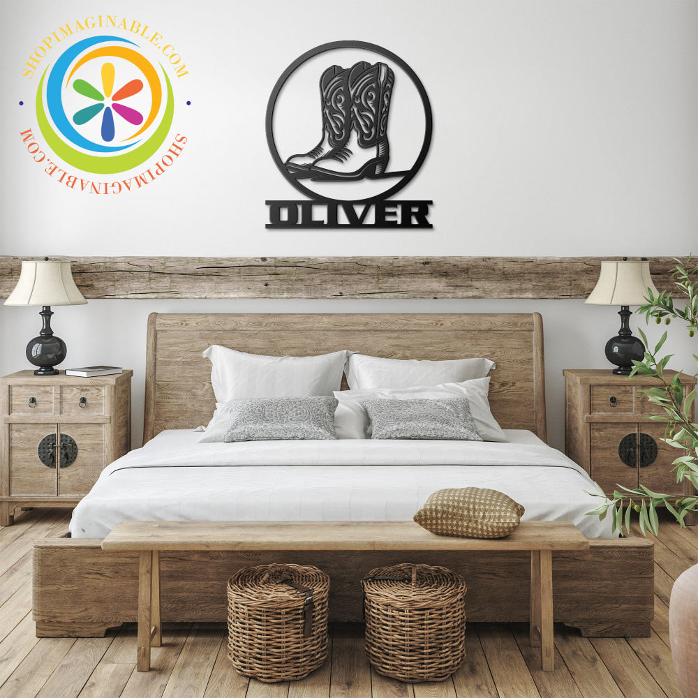 Western Personalized Wall Art Cusom Metal Décor Black / 12 Inch