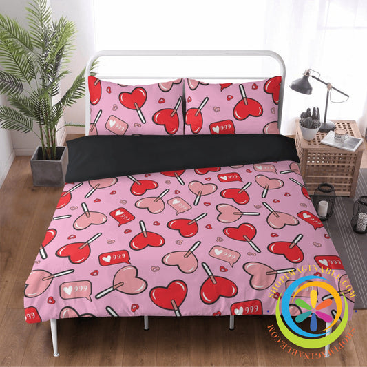 Whimsical Hearts 3 Pcs Bedding Set Pc Bedding