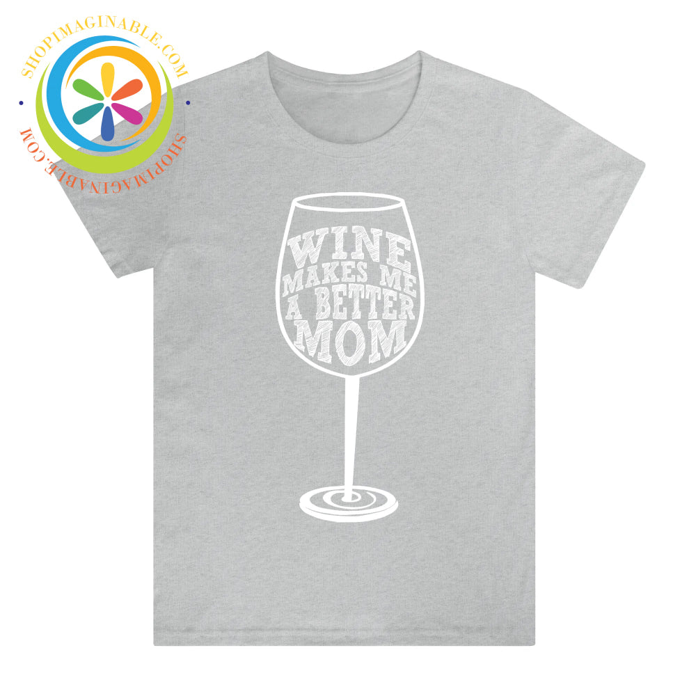 Wine Mom Ladies T-Shirt Gray / S T-shirt