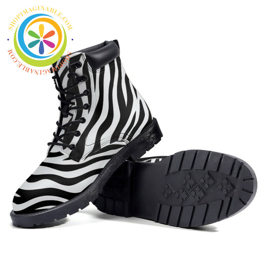 Zebra Print - Leather Martin Boots