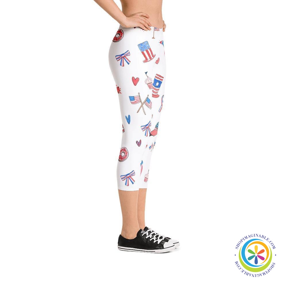 4th of July Capri Leggings-ShopImaginable.com
