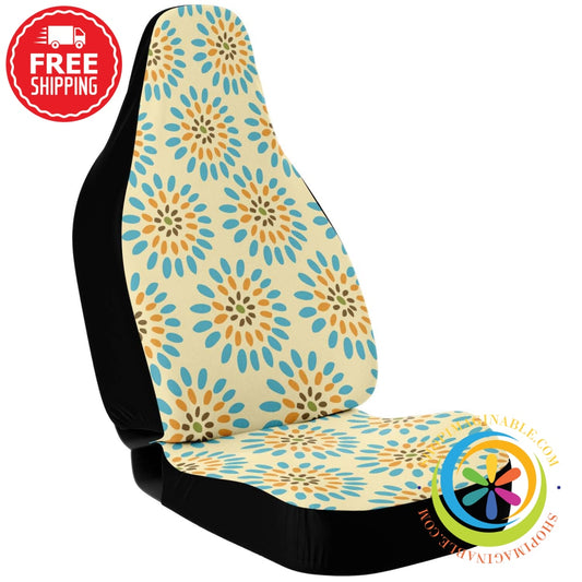 Abstract Retro Bursts Car Seat Covers-ShopImaginable.com
