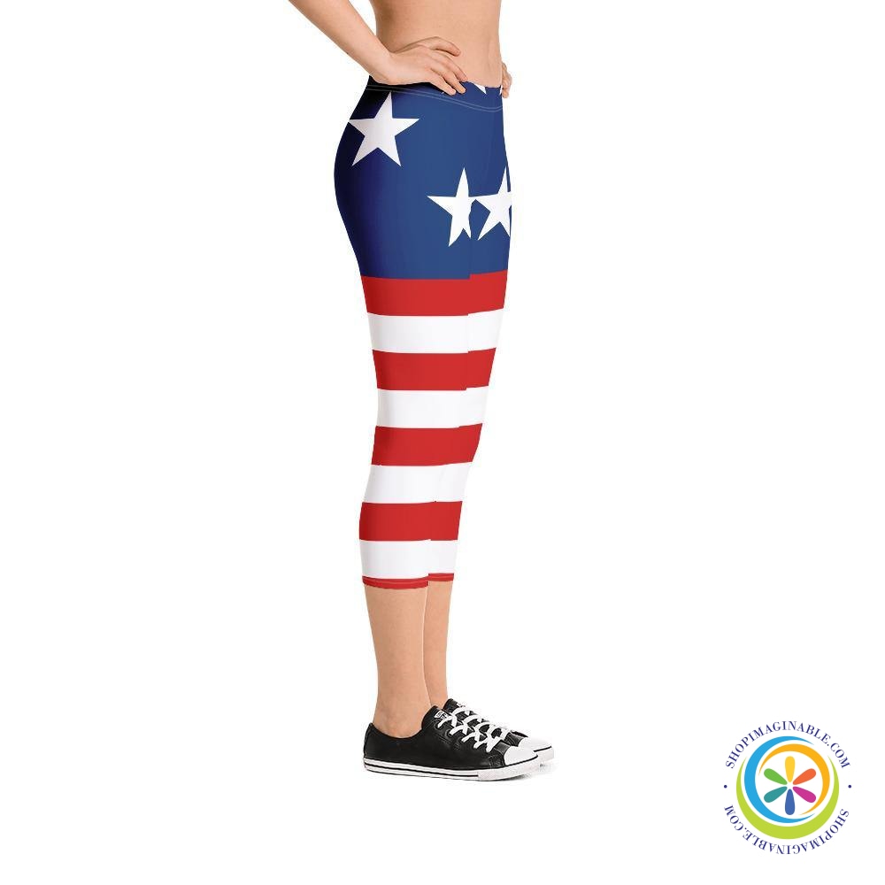 American Patriot 4th of July Capri Leggings-ShopImaginable.com