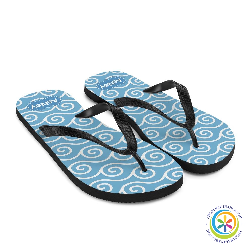 Blue Wave Personalized Flip-Flops-ShopImaginable.com