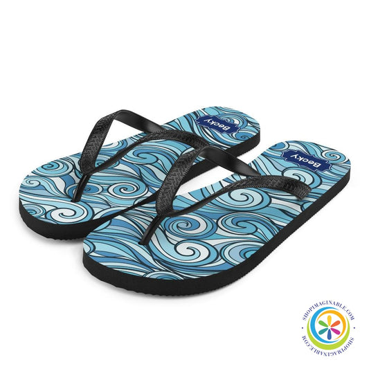 Bold Waves Personalized Flip-Flops-ShopImaginable.com