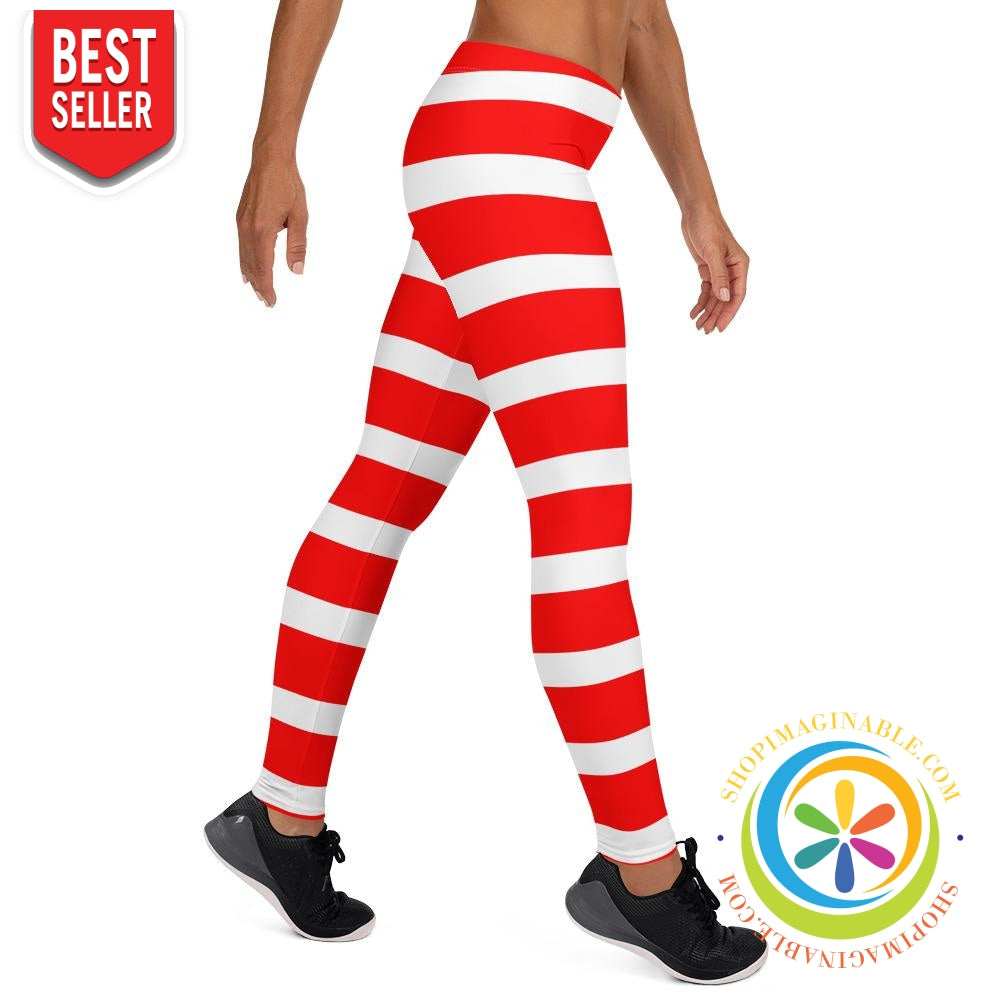 Candy Cane Full Length Leggings-ShopImaginable.com
