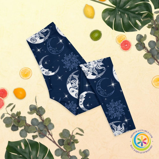 Celestial Sun & Moon Full Length Leggings-ShopImaginable.com