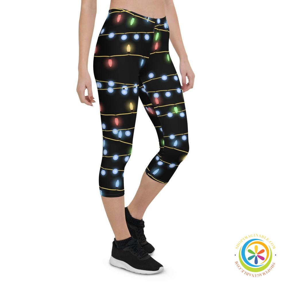 Christmas Lights Capri Cropped Leggings-ShopImaginable.com