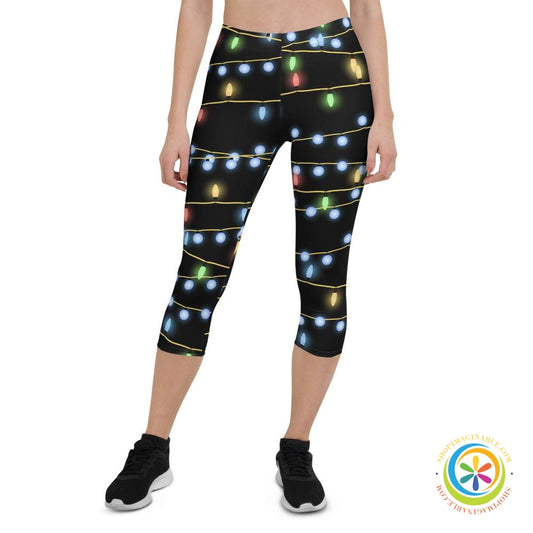Christmas Lights Capri Cropped Leggings-ShopImaginable.com