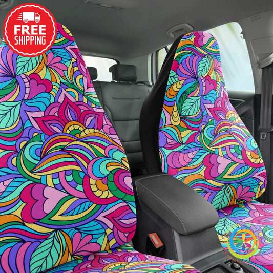 Colorful Doodle Car Seat Covers-ShopImaginable.com