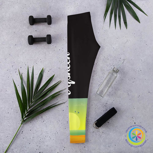 Custom Name Sunset Athleisure Leggings-ShopImaginable.com
