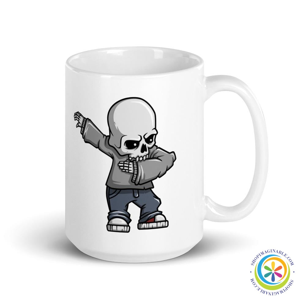 Dabbing Skull Cartoon Coffee Mug Cup-ShopImaginable.com