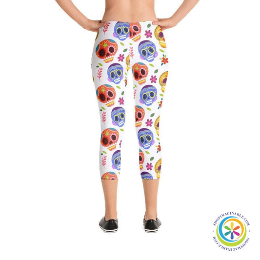 Dia De Muertos Capri Leggings-ShopImaginable.com
