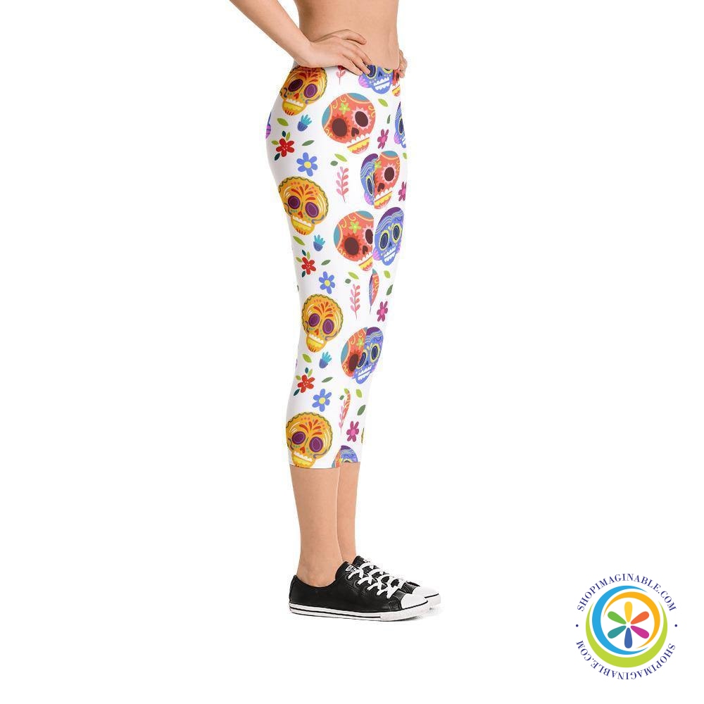 Dia De Muertos Capri Leggings-ShopImaginable.com