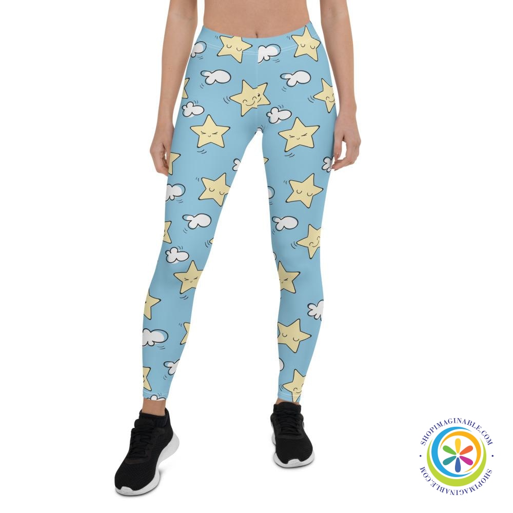 Dreamy Cloud & Stars Leggings-ShopImaginable.com