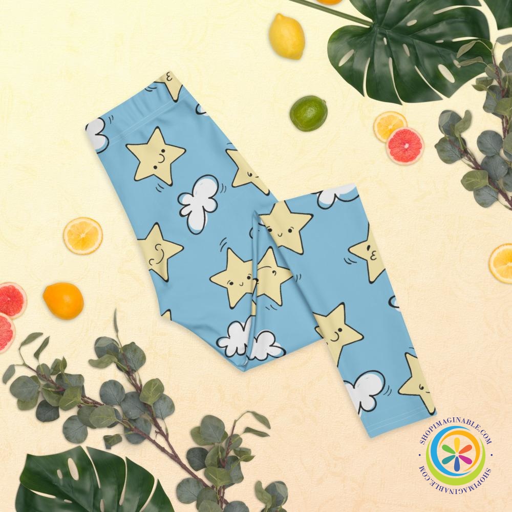 Dreamy Cloud & Stars Leggings-ShopImaginable.com