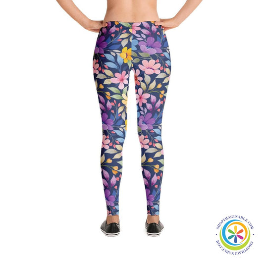 Flowered Full Length Leggings-ShopImaginable.com