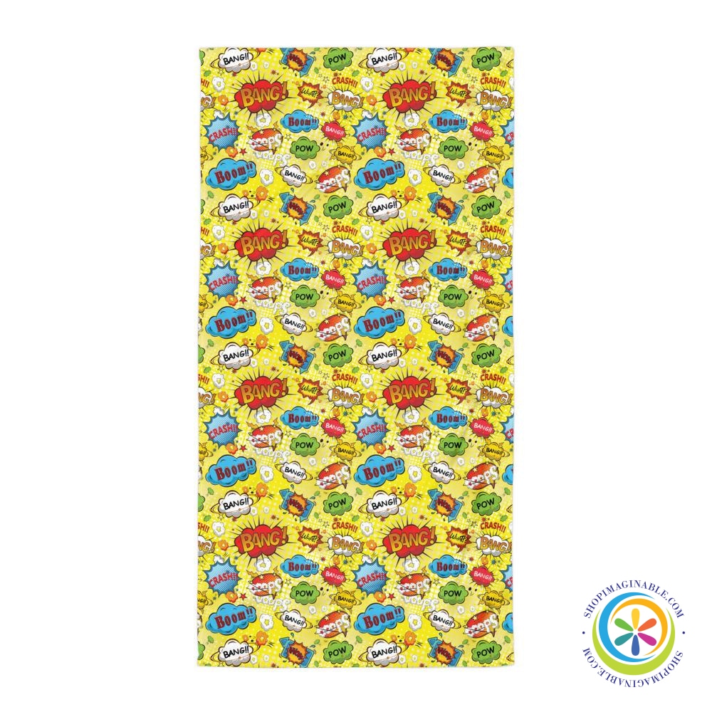 Fun Comic Caption Beach Bath Towel-ShopImaginable.com