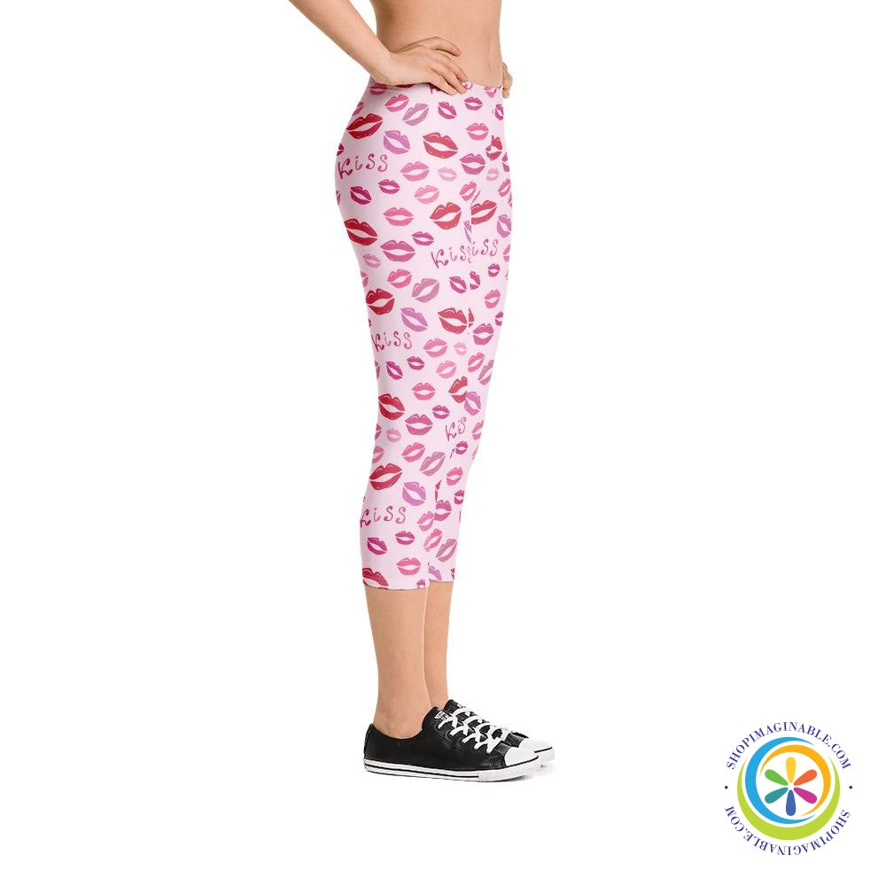 Kissing Lips Capri Leggings-ShopImaginable.com
