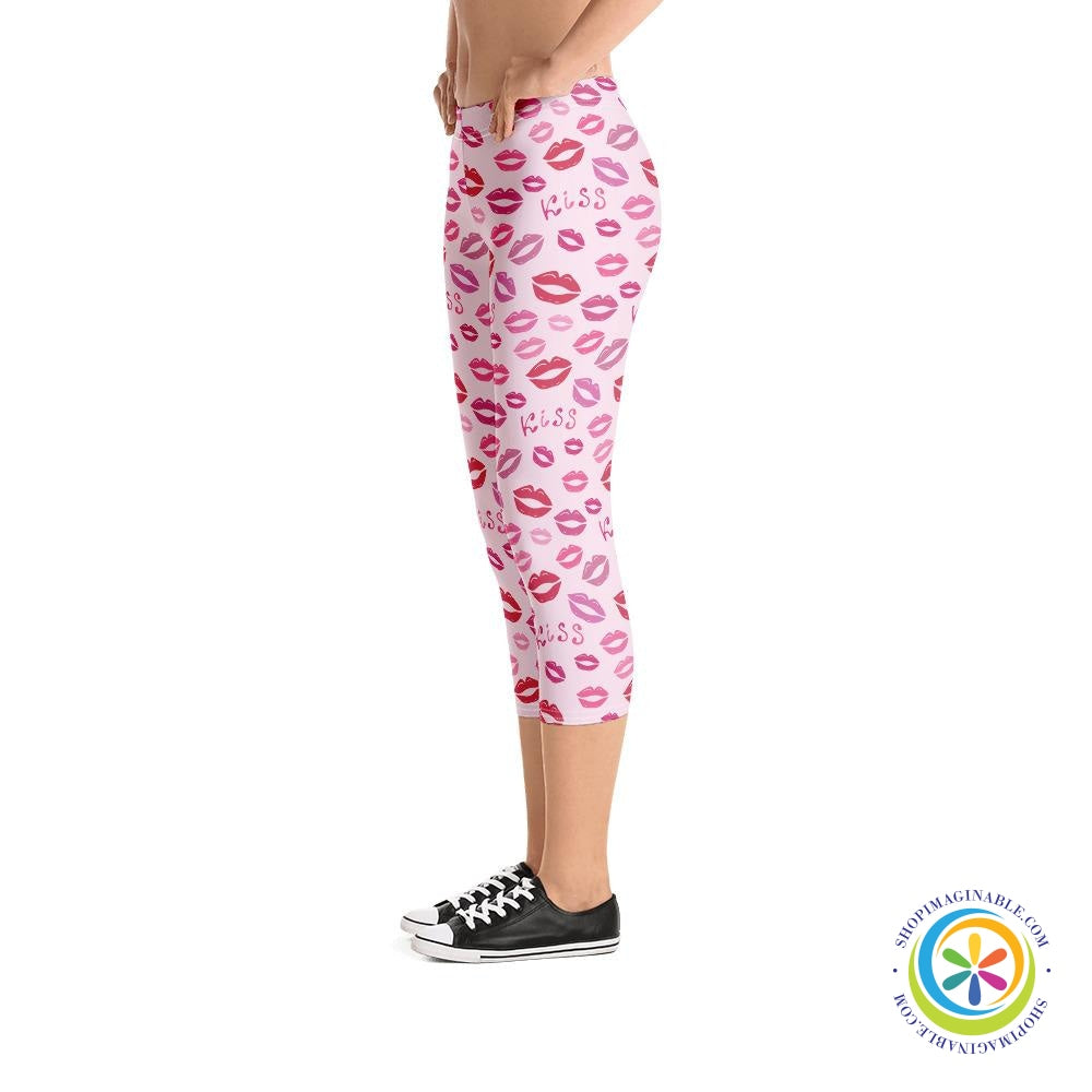 Kissing Lips Capri Leggings-ShopImaginable.com