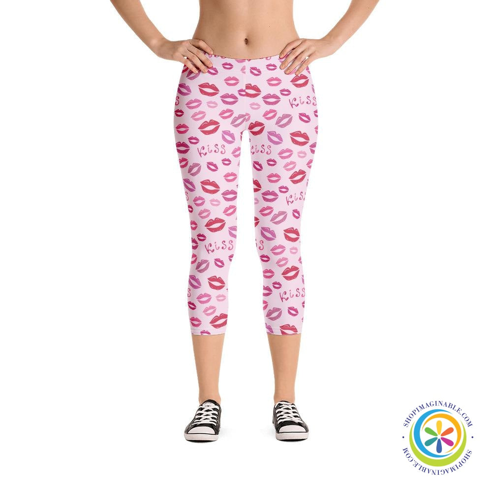 Kissing Lips Capri Leggings-ShopImaginable.com