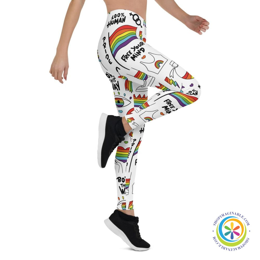 LGBTQ Pride Full Length Leggings-ShopImaginable.com