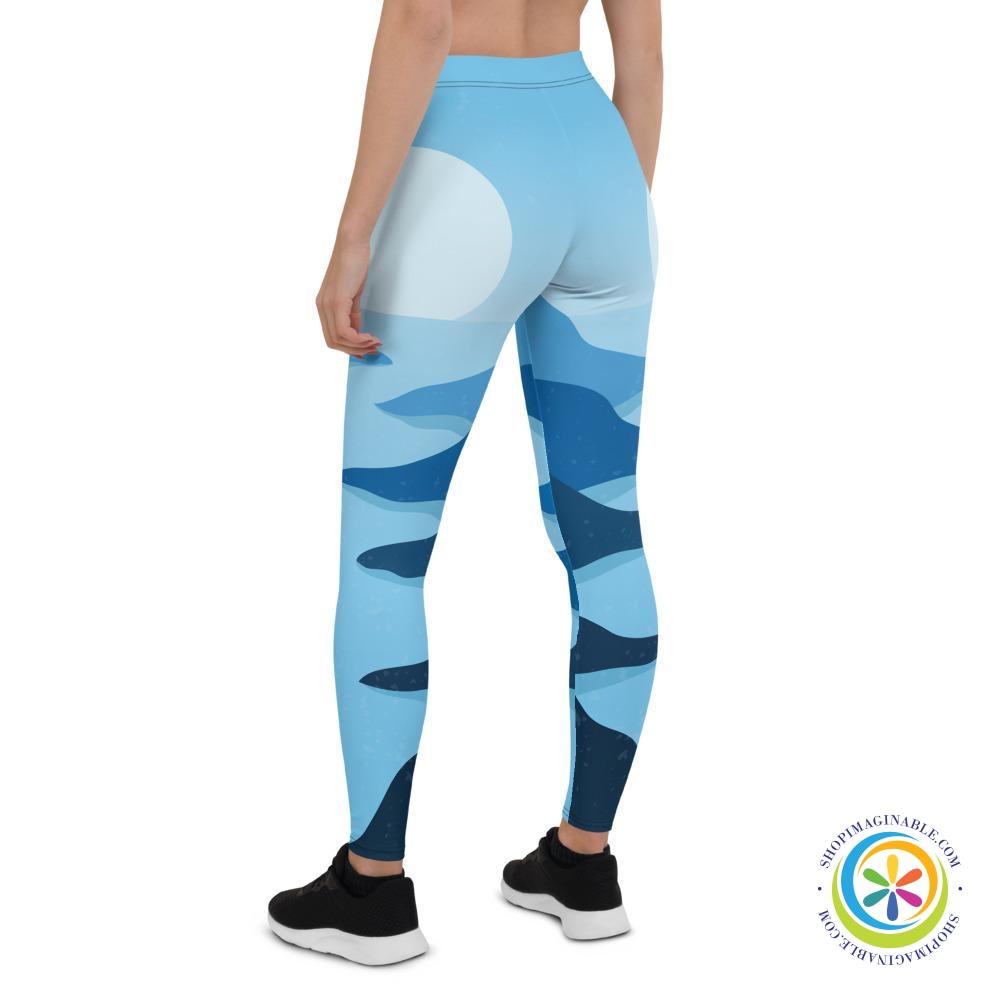 Moon On The River Abstract Art Leggings-ShopImaginable.com