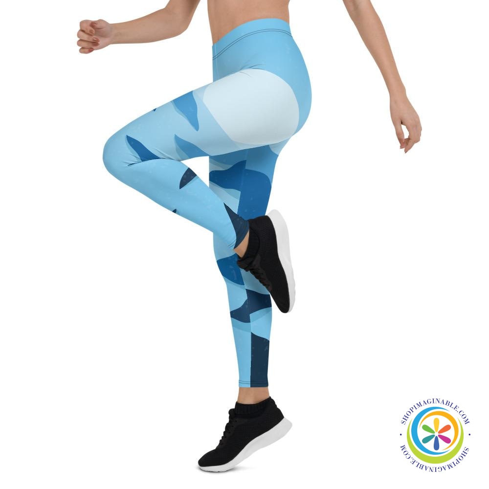 Moon On The River Abstract Art Leggings-ShopImaginable.com