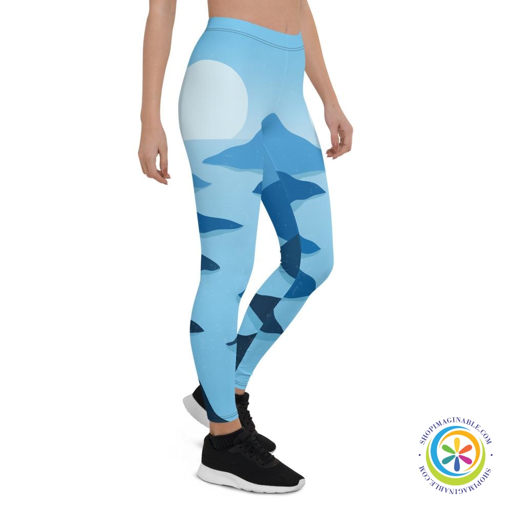 Moon On The River Abstract Art Leggings-ShopImaginable.com