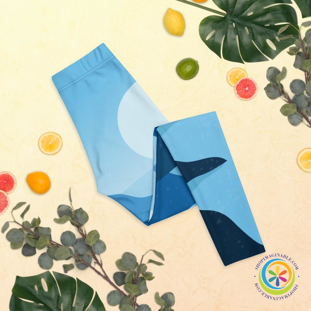 Moon On The River Abstract Art Leggings-ShopImaginable.com