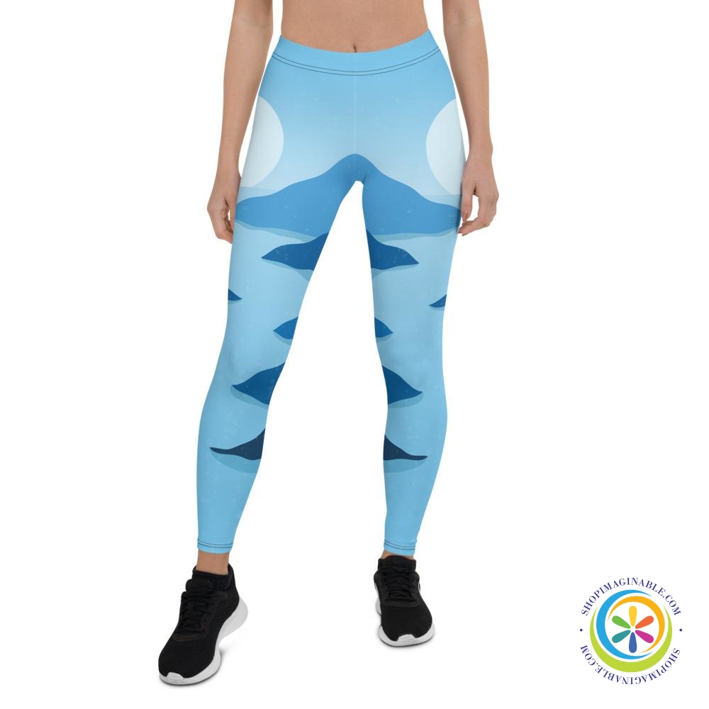 Moon On The River Abstract Art Leggings-ShopImaginable.com