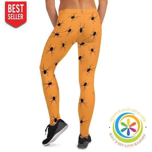Orange Spider Full Length Leggings-ShopImaginable.com