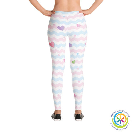 Pastel Floating Hearts Full Length Leggings-ShopImaginable.com