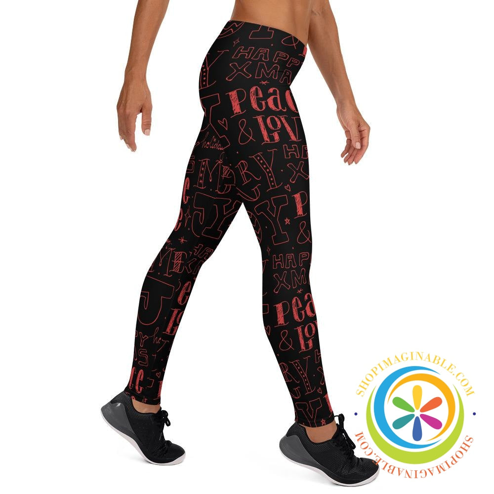 Peace Love Merry Christmas Leggings-ShopImaginable.com