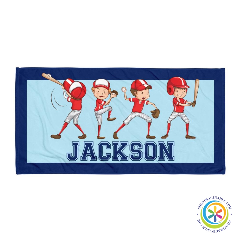 Personalized Baseball Beach Bath Towel-ShopImaginable.com
