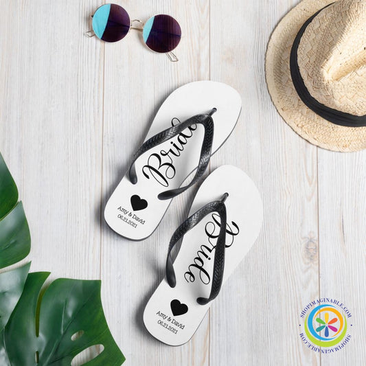 Personalized Beach Wedding Flip-Flops-ShopImaginable.com