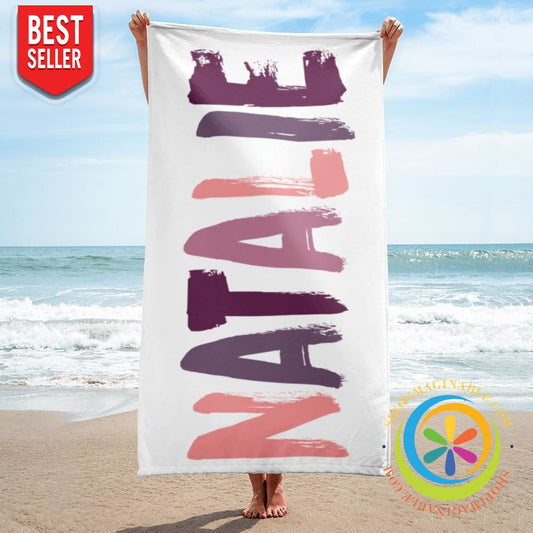 Personalized Brush Custom Name Beach Bath Towel-ShopImaginable.com