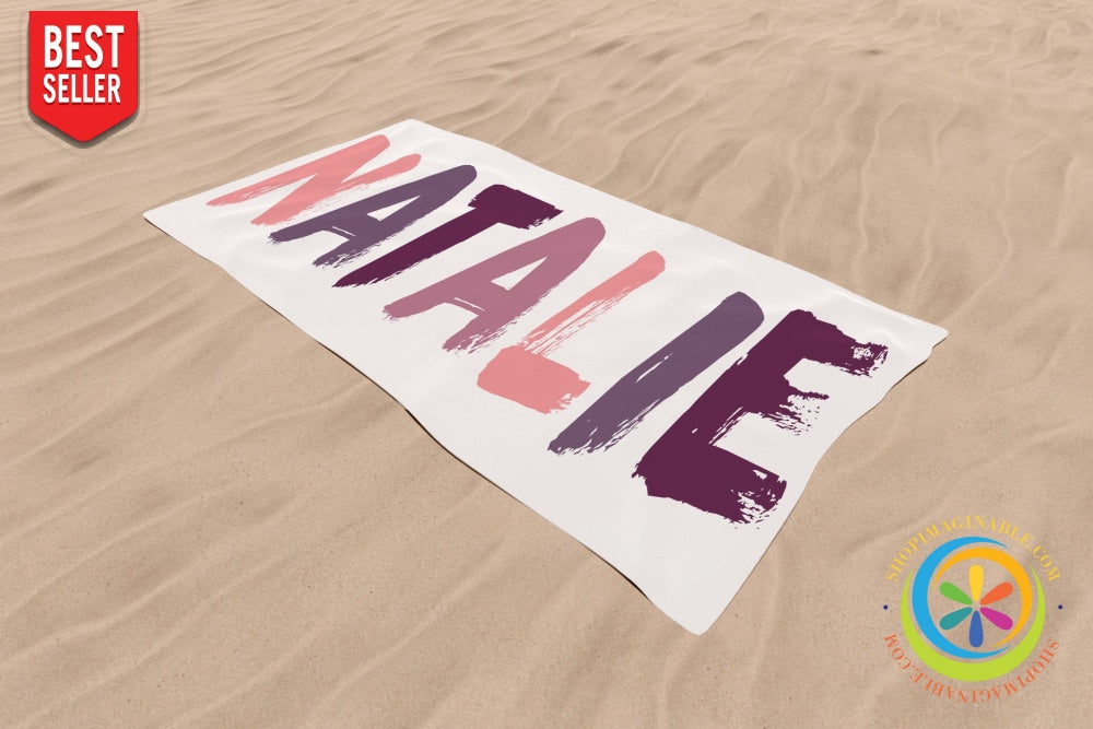 Personalized Brush Custom Name Beach Bath Towel-ShopImaginable.com