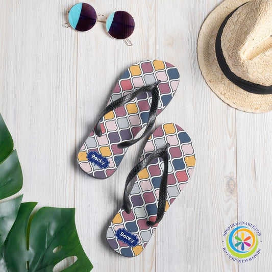 Personalized Custom Abstract Geometric Flip-Flops-ShopImaginable.com