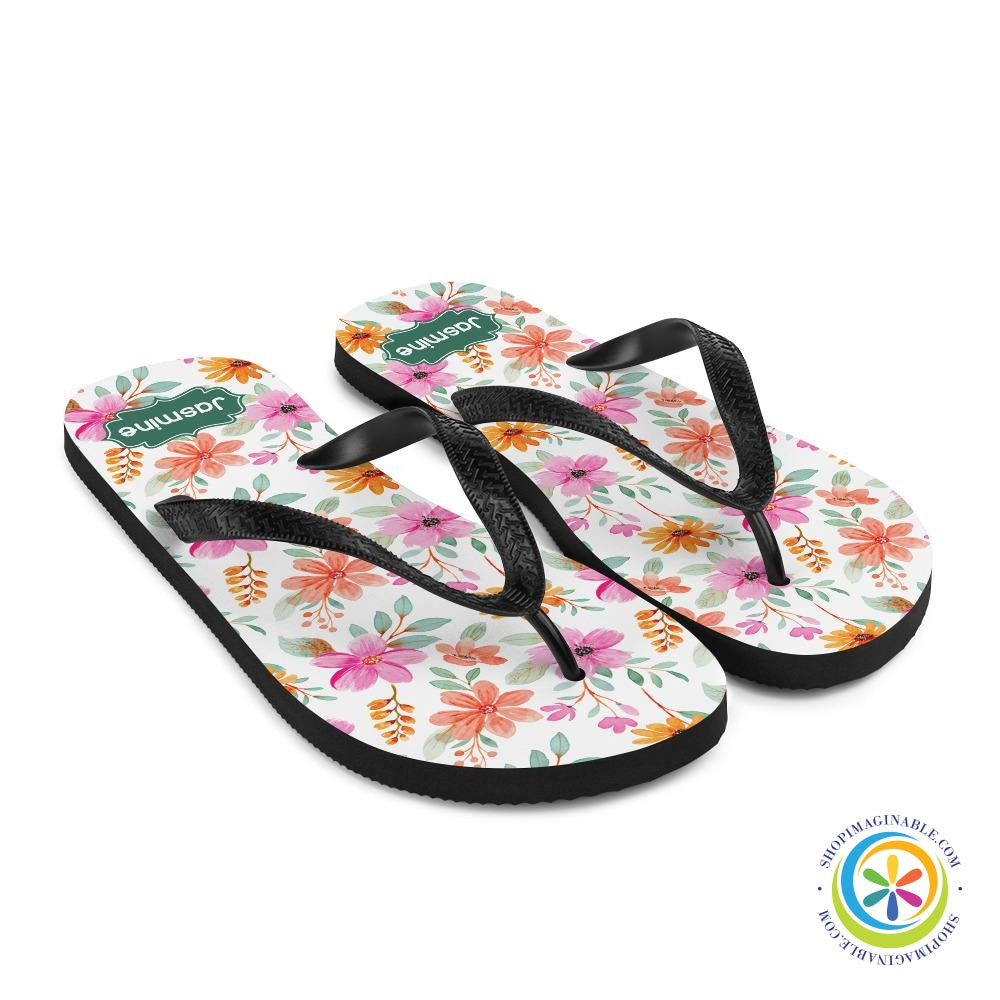 Personalized Custom Floral Flip-Flops-ShopImaginable.com