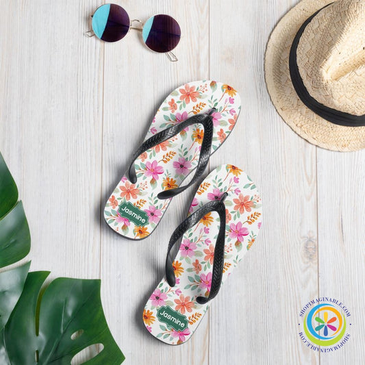 Personalized Custom Floral Flip-Flops-ShopImaginable.com