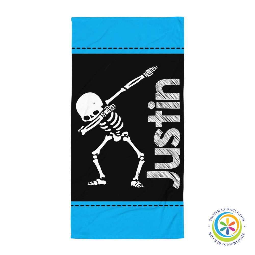 Personalized Dabbing Skeleton Beach - Bath Towel-ShopImaginable.com